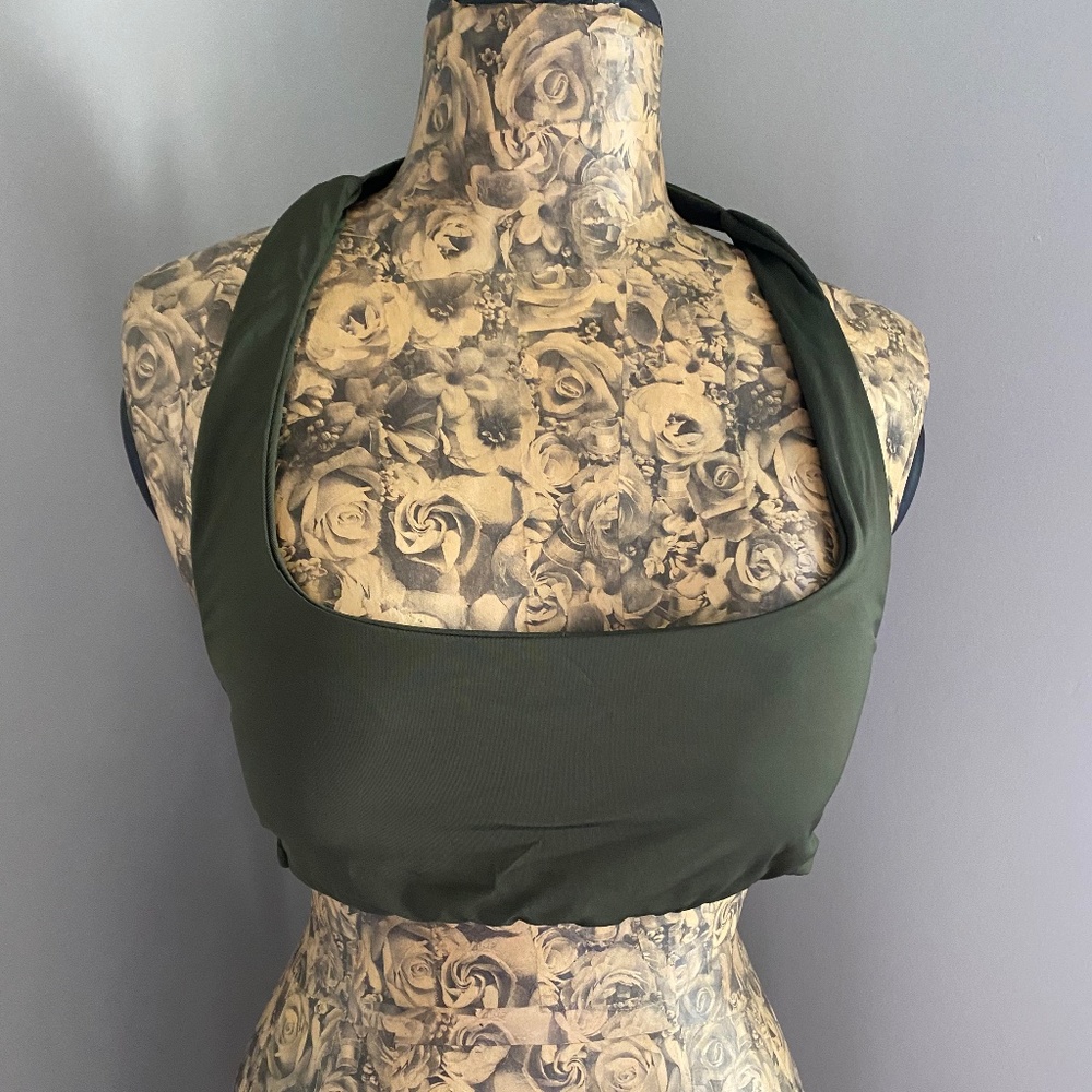 BECCA Halter Bikini top - Olive Green - Size Large